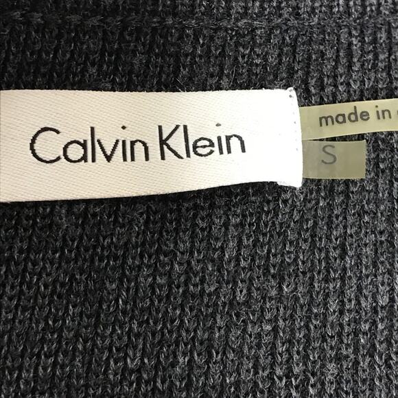 Calvin Klein Size Small Zippered Cowl Neck Rib Knit Sweater Dress Modest - Picture 6 of 8